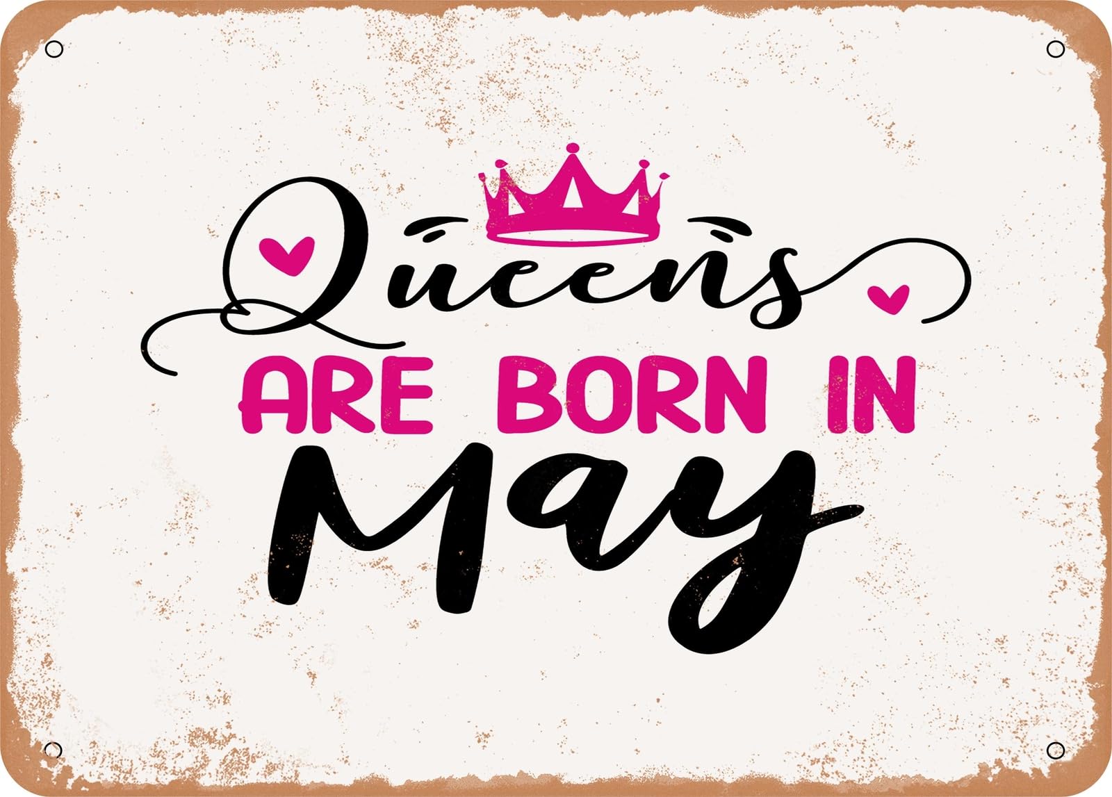 Miaomansenstore Metal Sign - Queens Are Born In May - Vintage Look Sign Home Decor