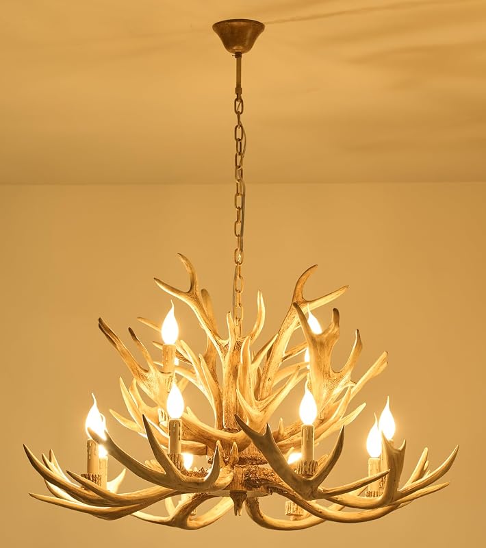 Hubrin 12-Light Double-Layer Antler Chandelier — $500