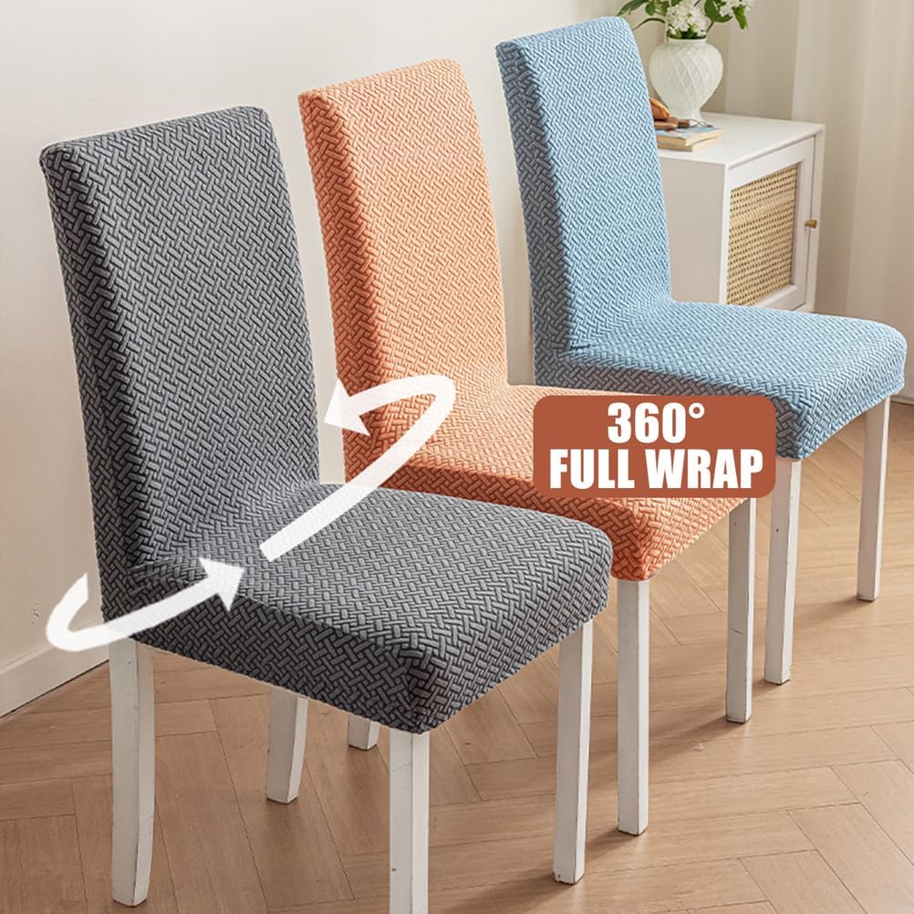 Green,4pcs, Dining Chair Covers Set of 2/4 Soft Dining Chair Slipcover Stretch Chair Protector with Bottom Elastic for Dining Room Kitchen Restaurant Hotel Removable Washable