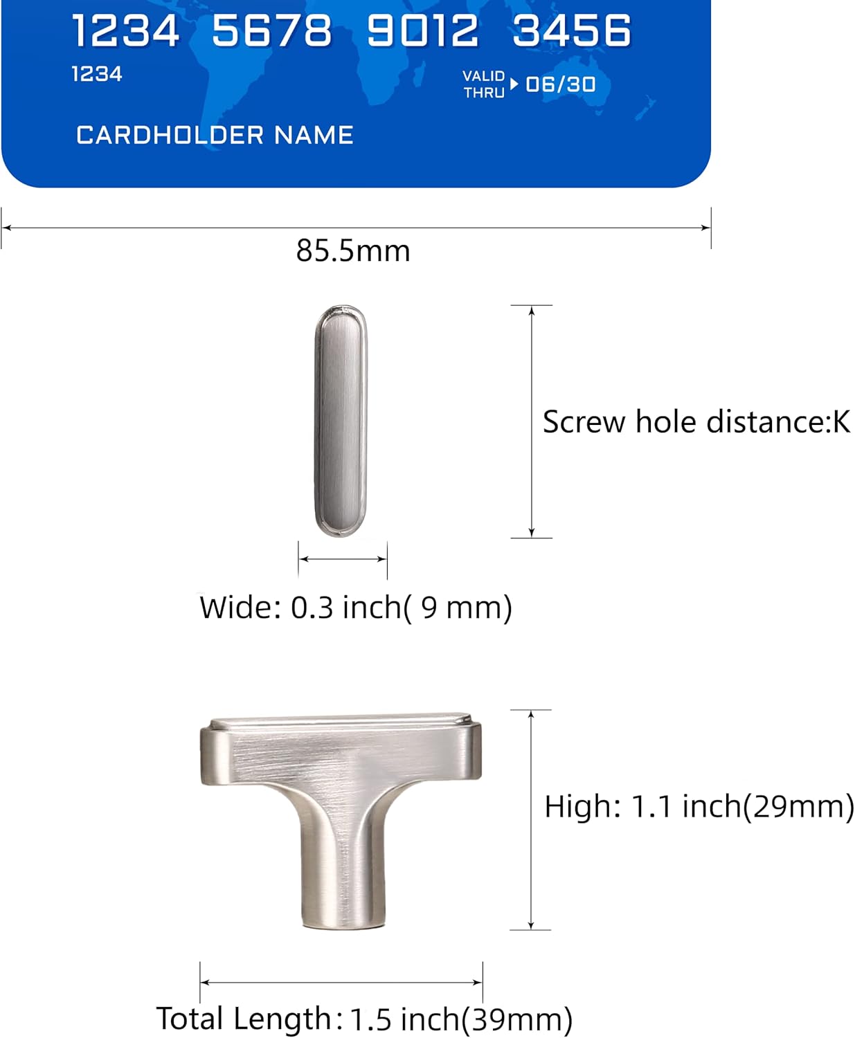 COTYKILEY 10 Pack Brushed Satin Nickel Kitchen Cabinet Knobs Solid Silver Drawer Knobs Dresser Knobs Cabinet Hardware