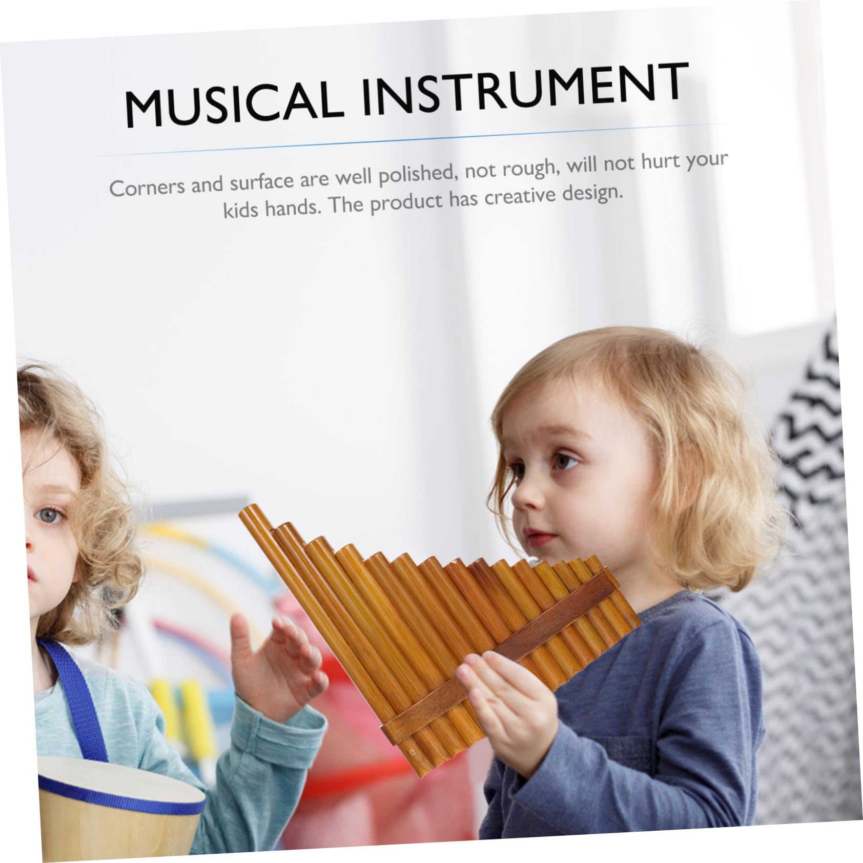 Rohr Panflöte Bambuslinkshänder Musikinstrument für Anfänger und Schule Langlebig Klarer Klang Einfach zu Erlernen Natürliches Holz Praktisches Design Geschenkidee für Musiker