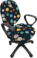 Vista 34 de Ambesonne Funda para silla de oficina en acuarela, selvas exóticas de Hawái, inspiradas en hojas verdes frescas y plantas tropicales, funda