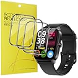 Compatible with KIBFLE Smart Watch Screen Protector, Lamshaw 3D Full Coverage PET Screen Protector Film Compatible with KIBFLE TGW01 Smart Watch/SAIKATI TGW01/YMZ TGW01-1.85 inches (PET-3Pack)