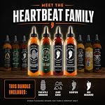 Heartbeat Hot Sauce Essential Collection | Pineapple Habanero, Red Habanero, Camp Sauce & Scorpion | Small-Batch Canadian Hot Sauce Gift Set with Collectible Sticker (4 x 177 mL)