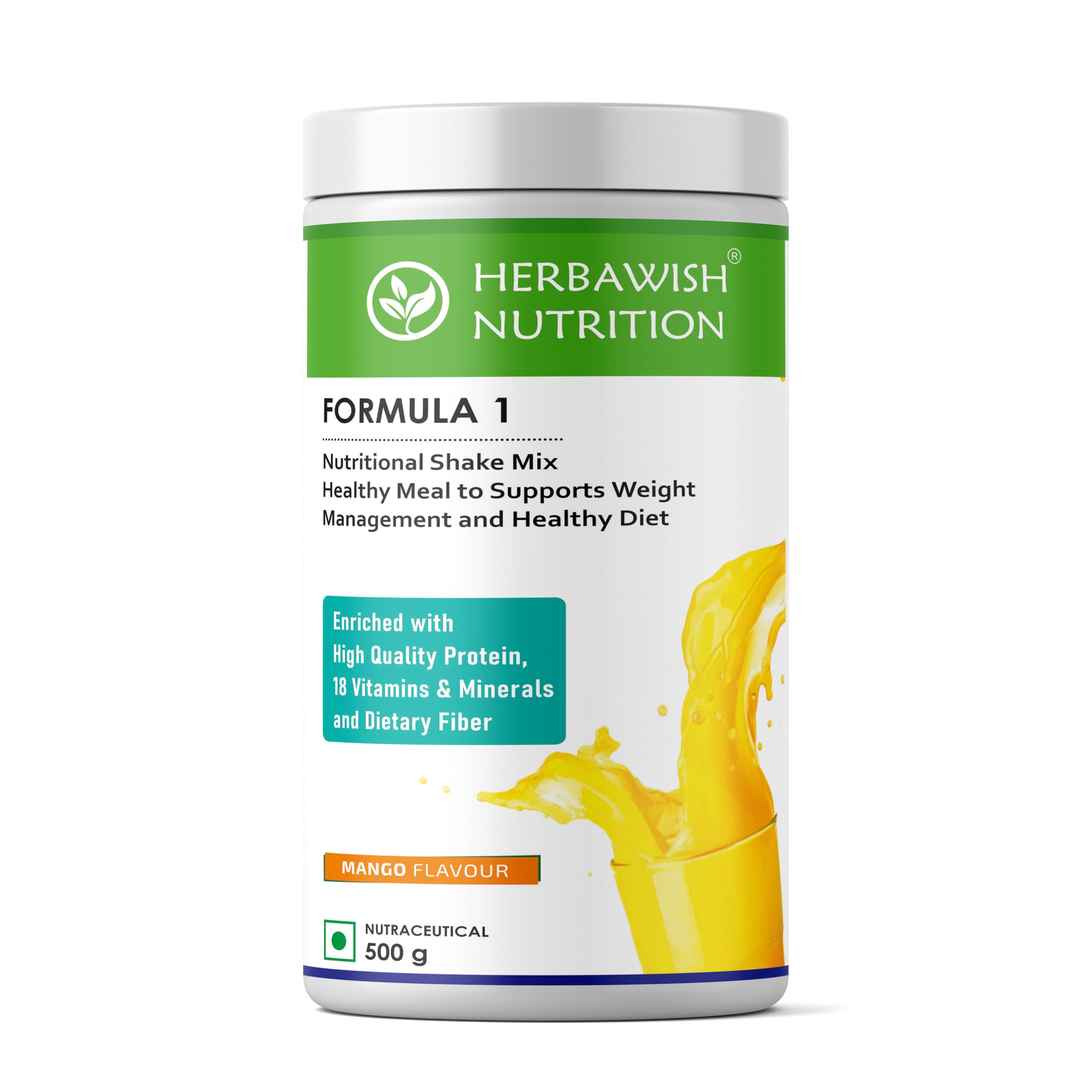 Nutrition Formula 1 Nutritional Shake Mix, Mango Flavour, Protein with Vitamins & Minerals, Weight Management Support, 500g