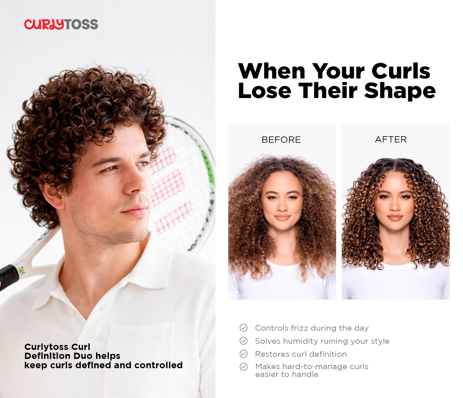 Leave In Conditioner Curly Hair Products & Curl Cream for Curly Hair Duo – Curl Defining Cream and Hair Leave In Conditioner Styling System for Soft Defined Curls and Frizz Control