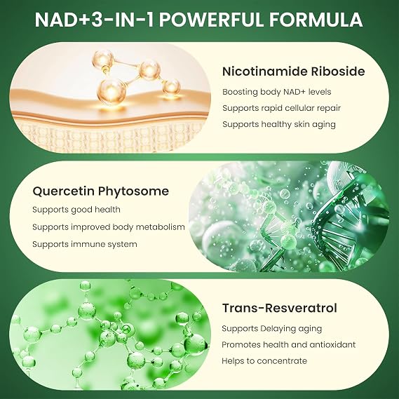 NAD+ Supplement - Liposomal Nicotinamide Riboside & Resveratrol 900mg
