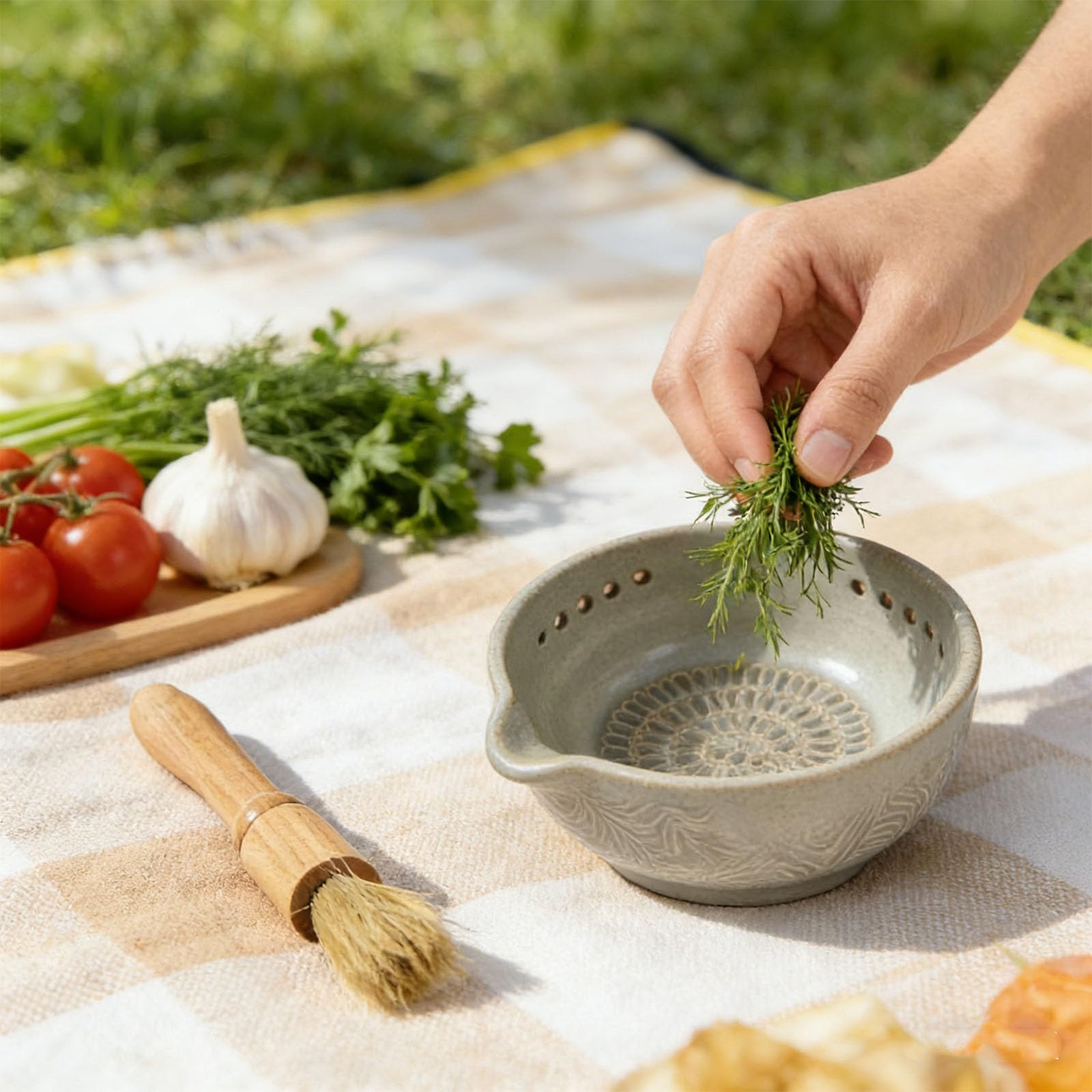 Pelapatate e grattugia, strumento da cucina in resina per un ' efficiente preparazione del cibo, manipolazione ergonomica e, strumento per macinare manualmente lo e l ' aglio