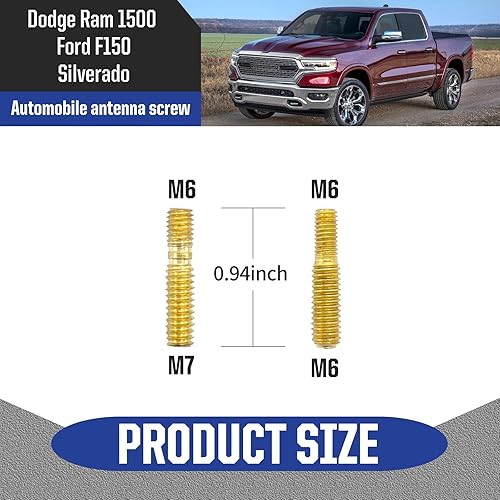 Miniatura 6 de 7 adaptadores de antena de automóvil, tornillos de conexión de montaje de antena, accesorios de rosca, reemplazo de antena, compatible con Ford F150