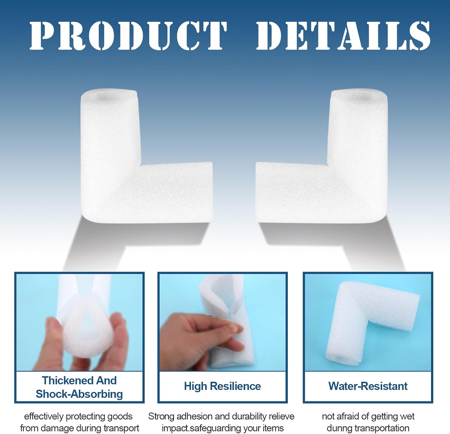 12Pcs Edge Foam Protection Corners for TV Frame Photo Mirror, Foam Packing Supplies for Fragile Artwork, Packing Foam Corner Protectors for Shipping Moving