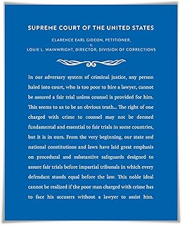 Gideon v. Wainwright Art Print. United States Supreme Court Case Quote Justice Legal Lawyer Judge Law Student. 6 Sizes/60 Colours