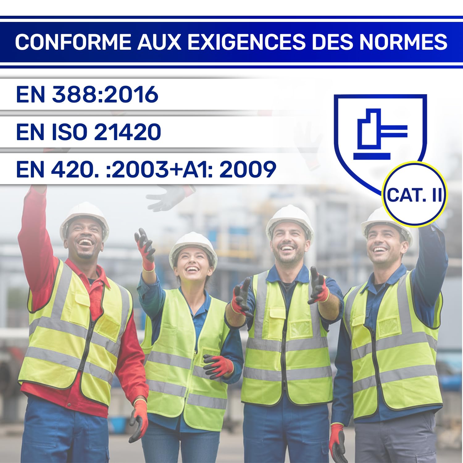 48 Paires Gants de Travail 9 L Protection Cat II de Latex Anti-Slip