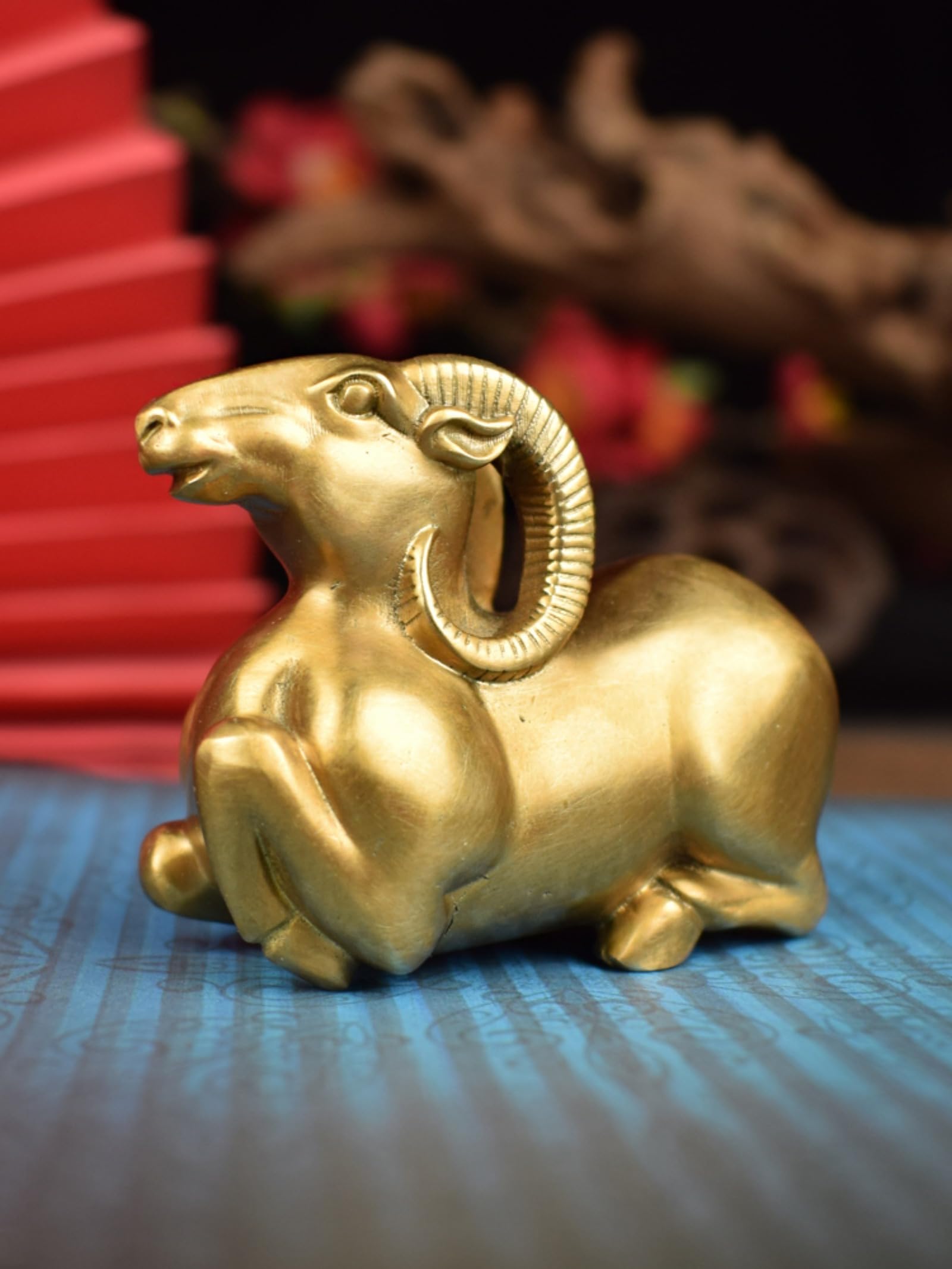 Mosiężne, Solidne Figurki Kozy, Figurki Z Brązu, Figurki Zodiaku Owcy, Rzeźby Do Domu, Pulpitu, Bonsai, Ogrodu, Stołu Z Piaskiem, Dekoracji Samochodowych, Akcesoriów Do Nauki, Obciążników Do Papieru