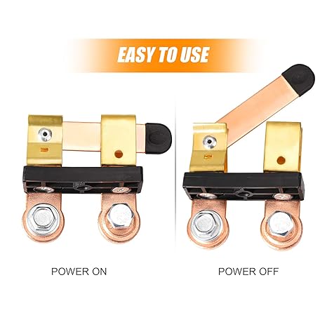 CZC AUTO Side Post Battery Disconnect Switch Solid Brass Knife Blade Master Switch 12V-24V Knife Power Cutoff Isolator for Car Marine Boat RV ATV, Horizontal