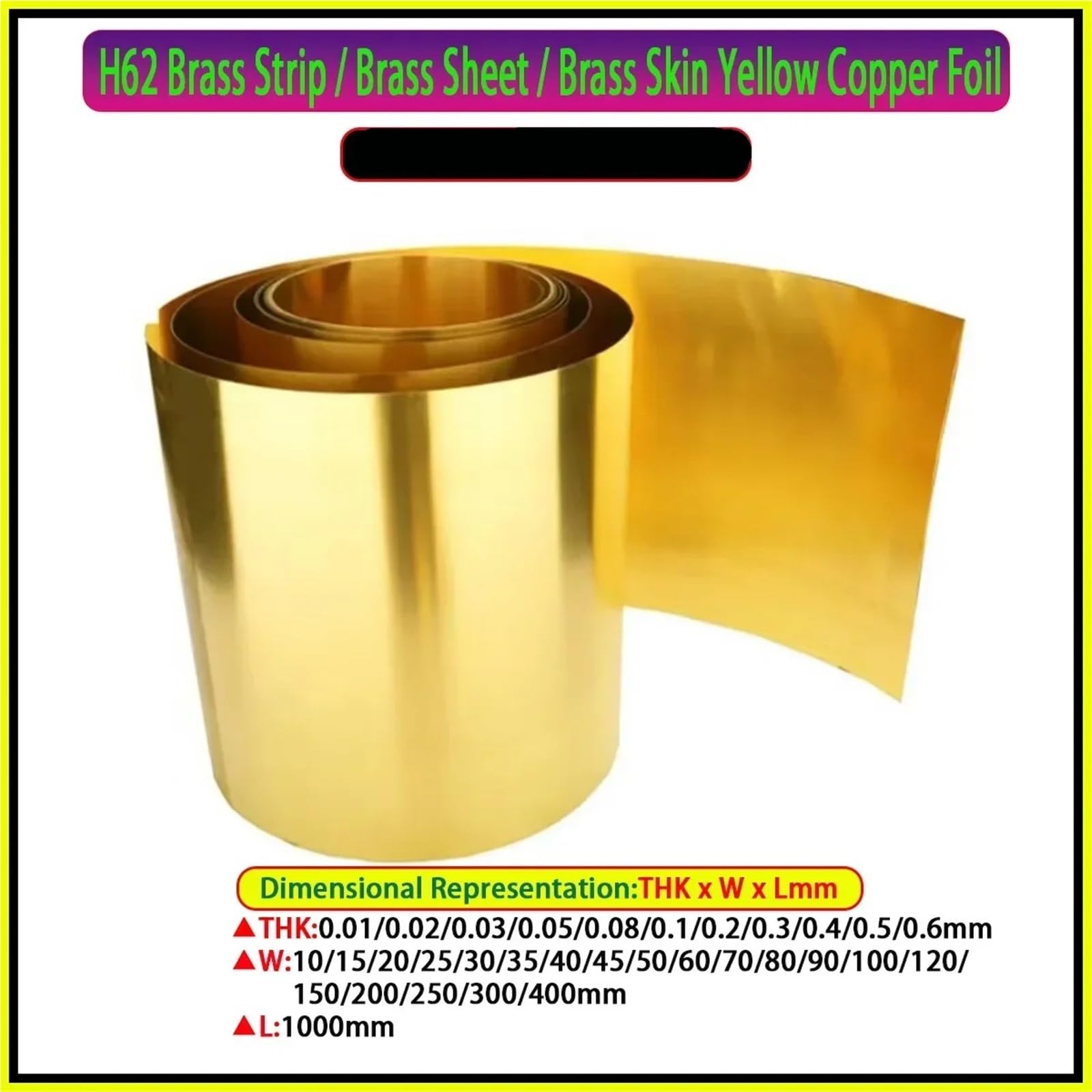 lamiera di ottone in rotolo Striscia di ottone, lamiera, taglio laser della pelle, spessore 0,01-0,6 mm, larghezza 10-400, lunghezza 1000(Thickness 0.01mm,90x1000mm 1pcs)