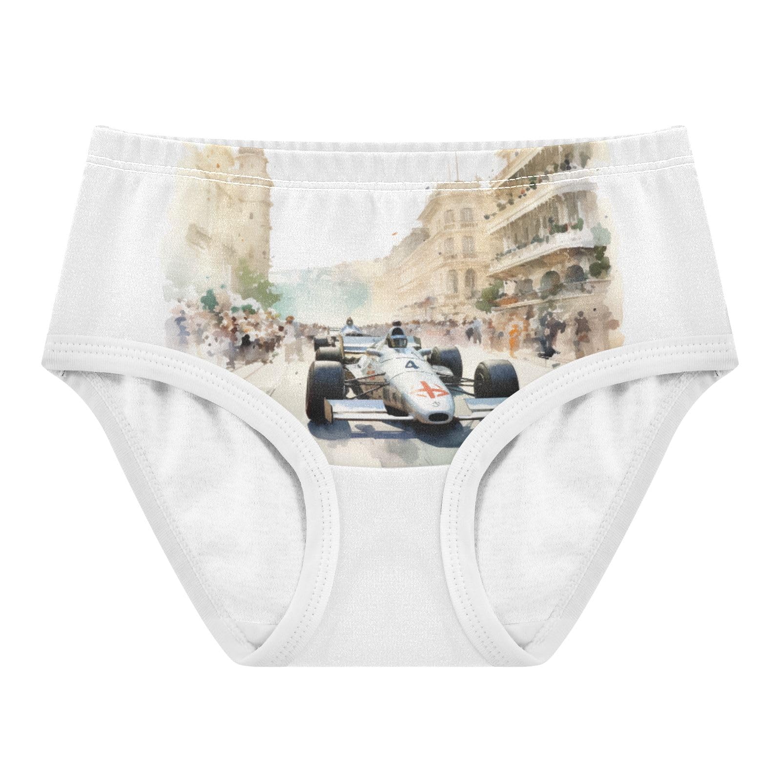 ALAZA Toddler Girls Cotton Hipster Underwear Soft Automobile Race 2 Pack 2T
