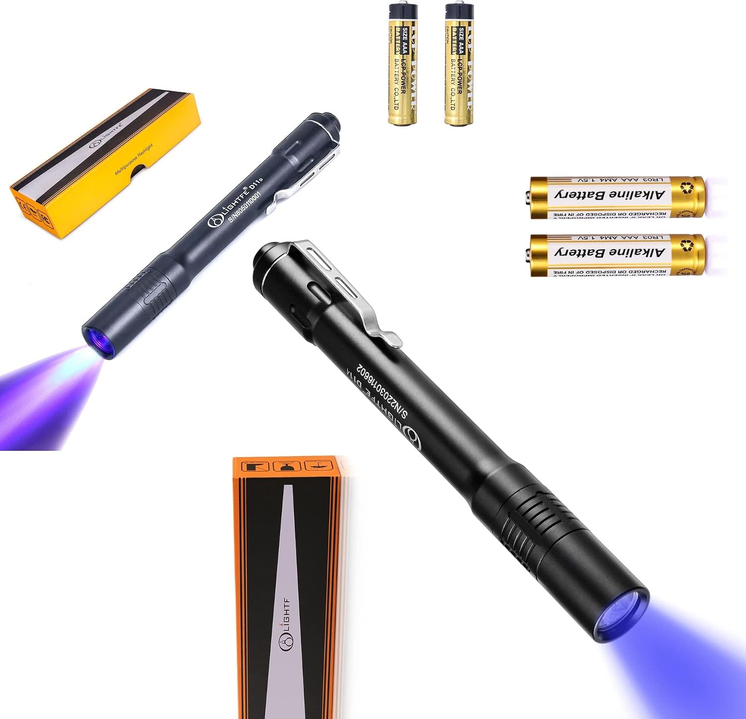 LIGHTFE Black light D11A 395nm UV Flashlight with LG LED Source