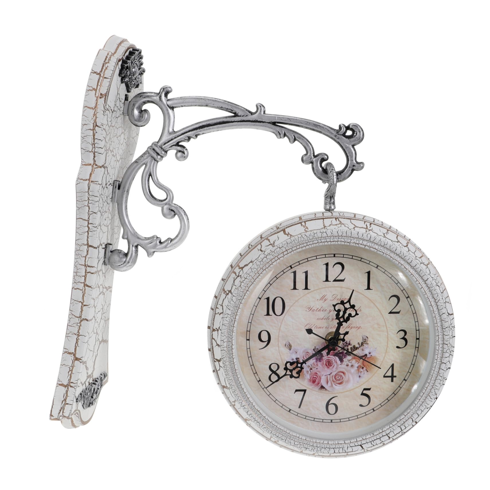 Horloge vintage silencieuse Ciieeo en bois pour salon et bureau sans pile