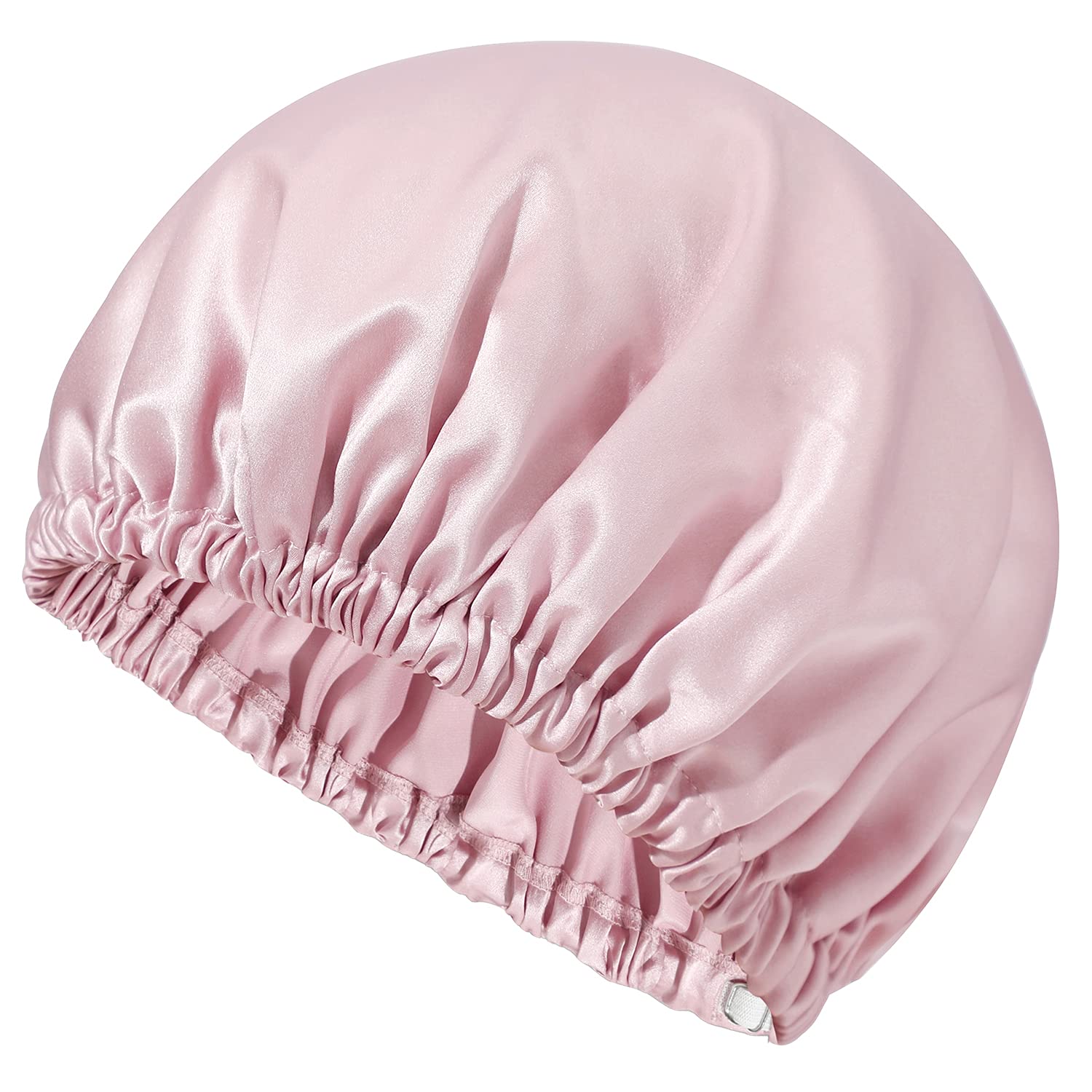 MommesilkSilk Sleep Cap 22 Momme Pure Silk Bonnet for Women Adjustable Elastic Mulberry Silk Sleeping Cap Head Cover Hair Pink
