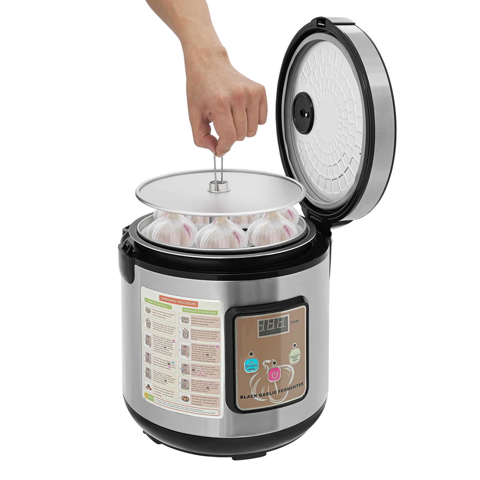 Automatischer Knoblauchfermenter Schwarzer Knoblauch Professioneller Fermenter 5L für Joghurt Natto und Kimchi mit intelligentem Temperaturprogramm 50-85°C