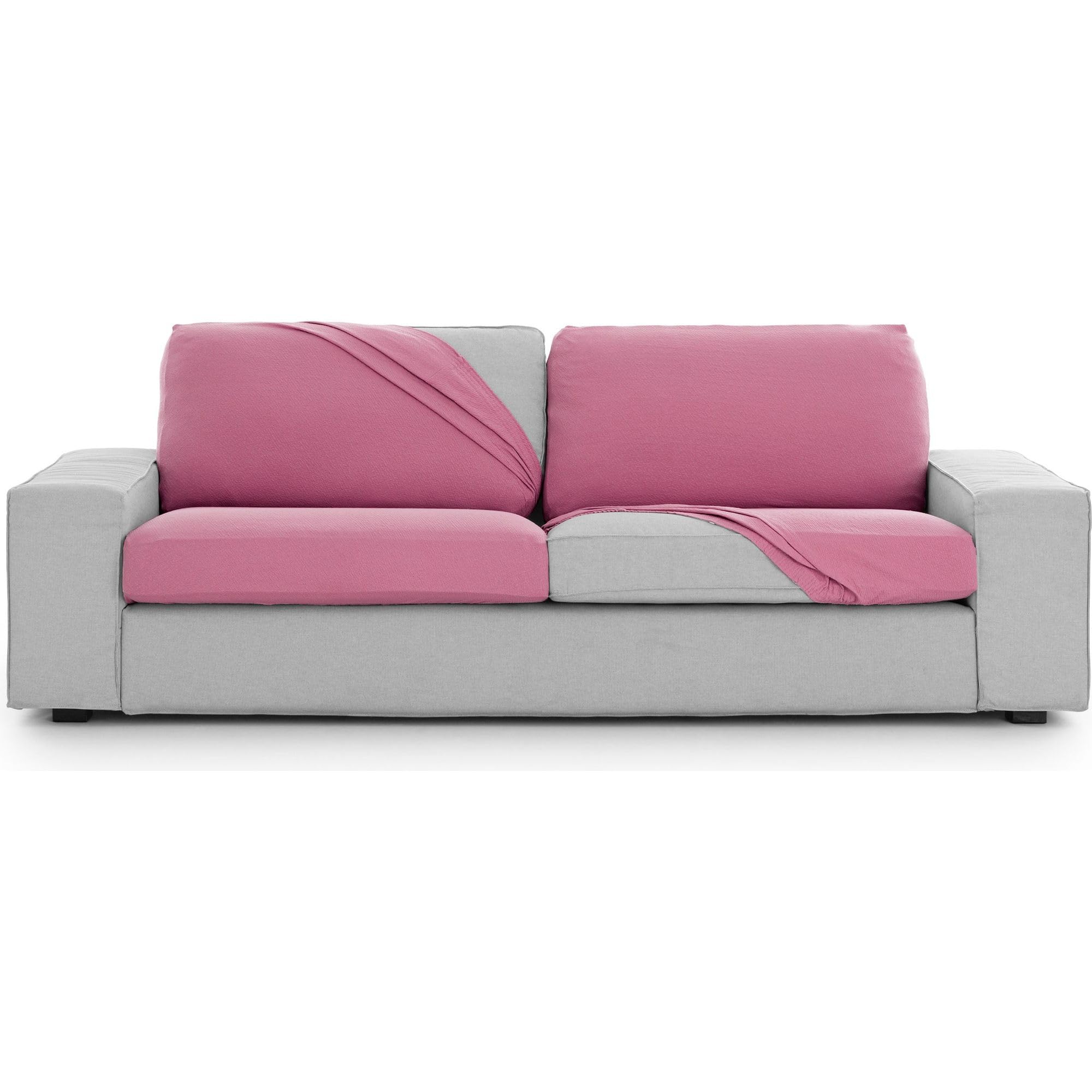 ECOMMERC3 Seat Cover for Bi-Elastic Sofa Size S – Pink Chair Cover Adjustment, Easy to Put on and Remove with Elastic Fasteners