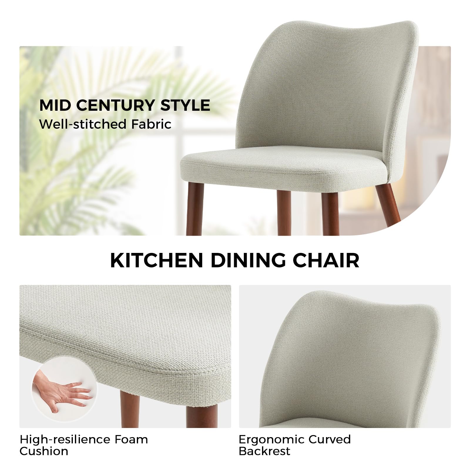 Amazon.com - HULALA HOME Upholstered Dining Chairs Set of 2 