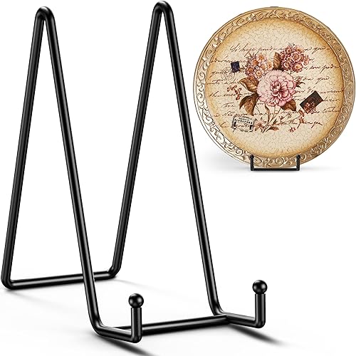 Vista 11 de TR-LIFE Soportes de placa para exhibición, soporte de placa de 3 pulgadas + soporte de marco de metal para imagen, plato decorativo, libro