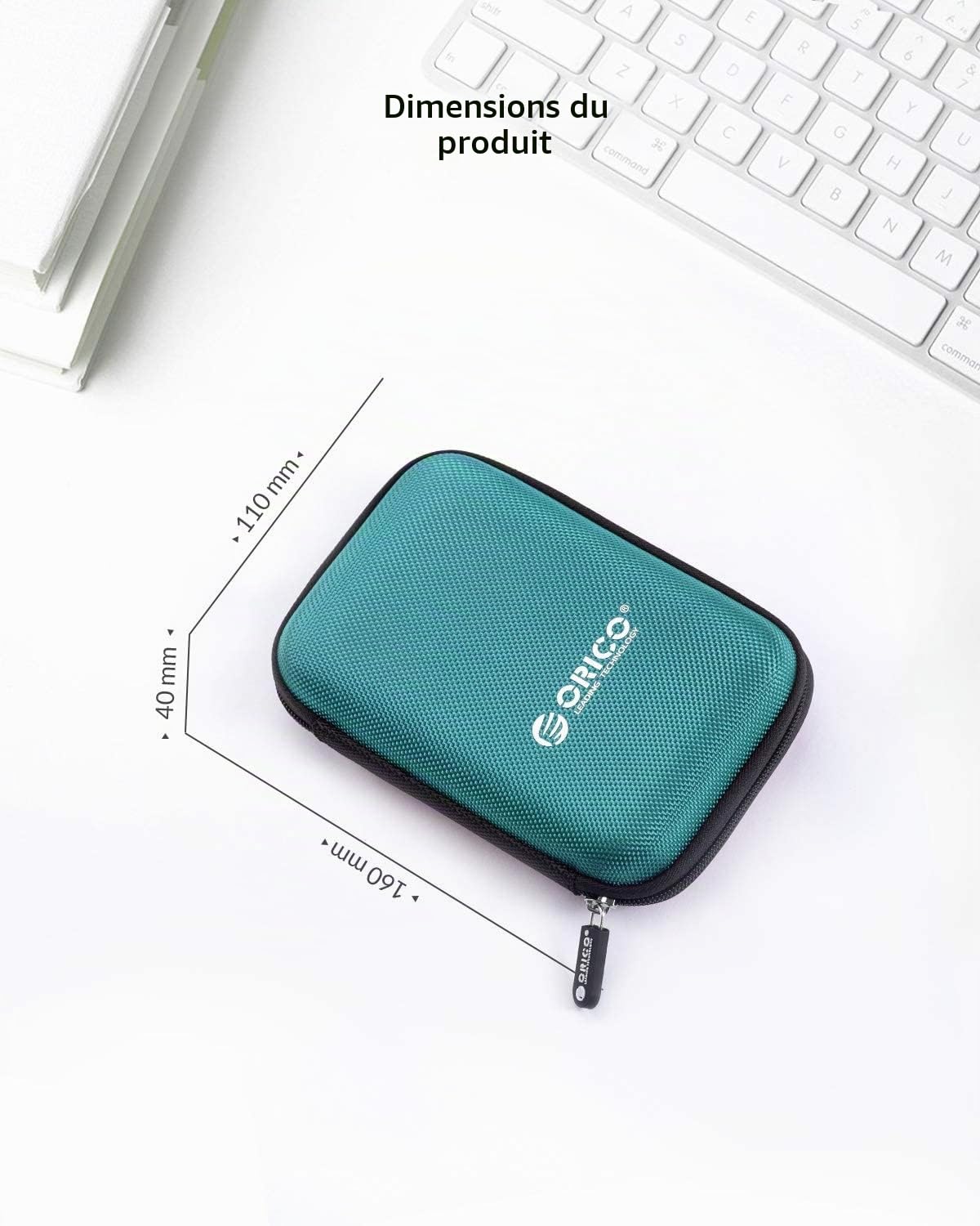 ORICO Étui de Protection Disque Dur Externe Étanche 2.5'' pour HDD SSD Bleu (PHD-25)