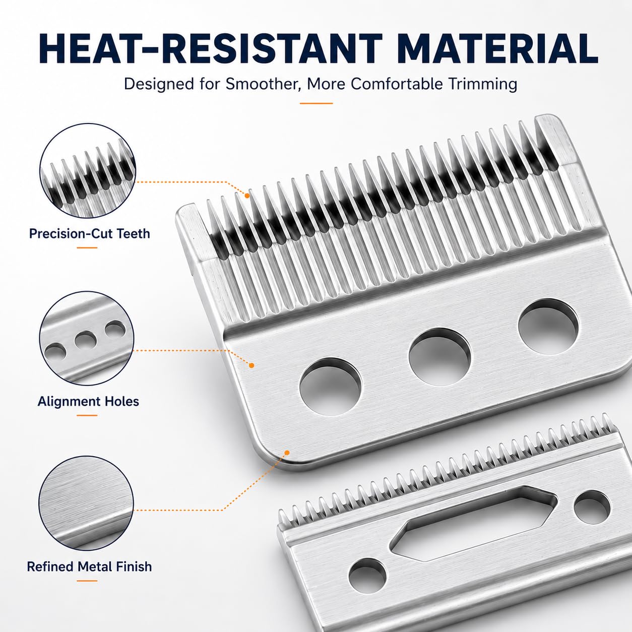 Replacement Blade Compatible with Wahl 3-Hole Clippers, 1-3mm, Silver