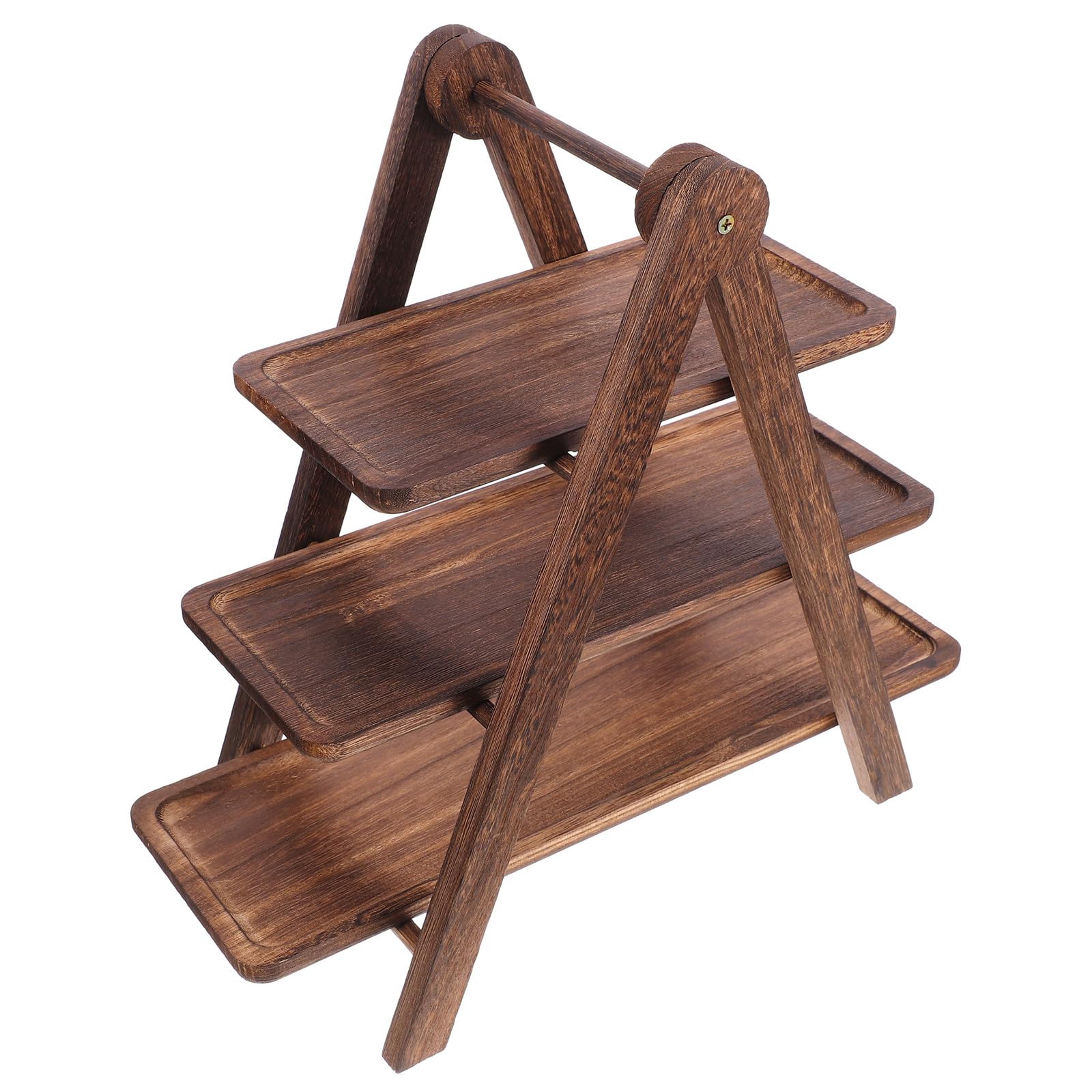 Estante de madera de 3 niveles, estante de almacenamiento de alimentos de cocina con bandeja, diseño simple marrón que evita que se deslice, amplio espacio para lavar platos y utensilios