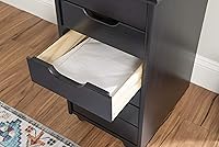 Vista 13 de Corinne - Carrito de almacenamiento con ruedas de seis cajones, color negro Linon