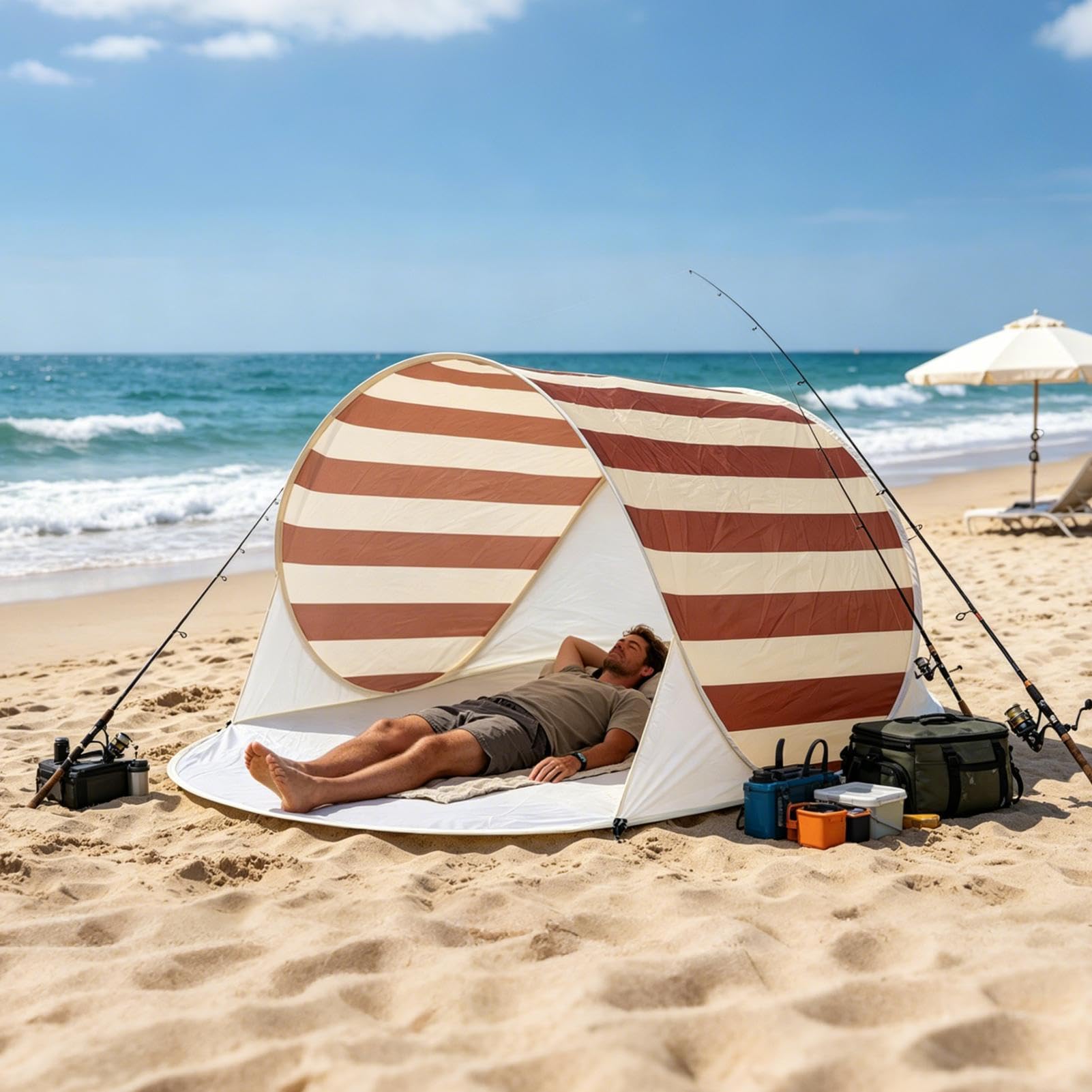 Tenda da Spiaggia per Sole Tenda da Picnic Portatile | Ombra per Campeggio Outdoor per Adulti Adolescenti Genitori Campeggiatori Pesca Lago Sport Evento Campeggio