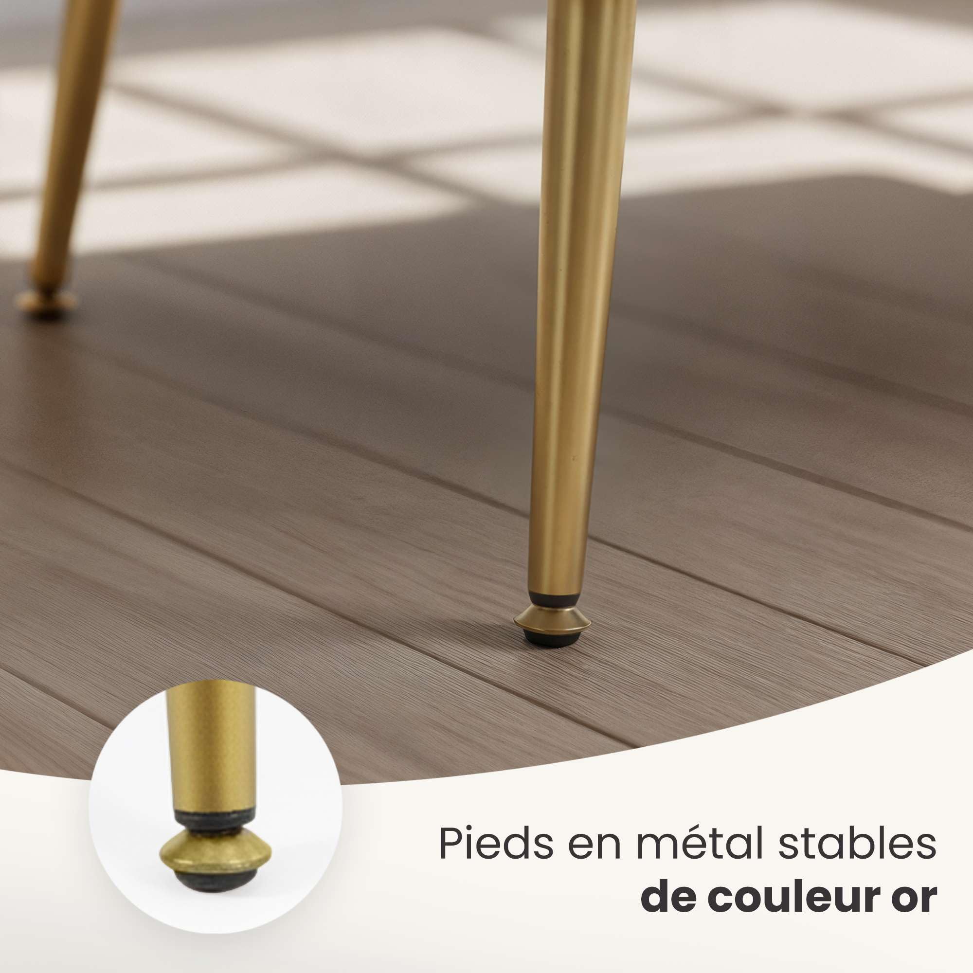 AKORD Banc Banquette en Velours Capitonné Madrid 80 cm, Bout de lit Capitonnée, Piètement Métal Doré, Repose-Pieds, 80 x 41 x 42 cm, pour Entrée Salon Chambre à Coucher, Beige