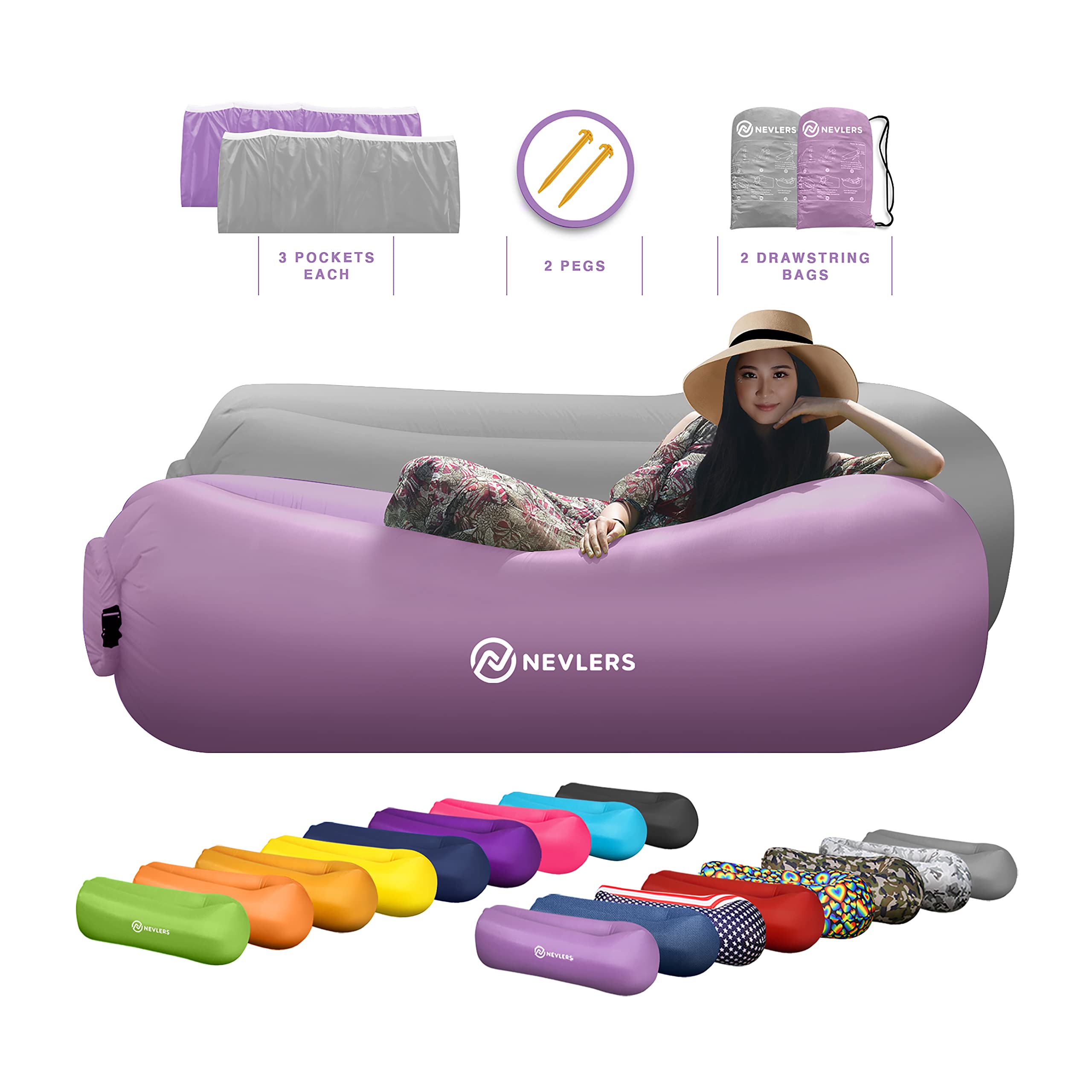 Nevlers Inflatable Lounger Air Sofa Portable Inflatable Couch for