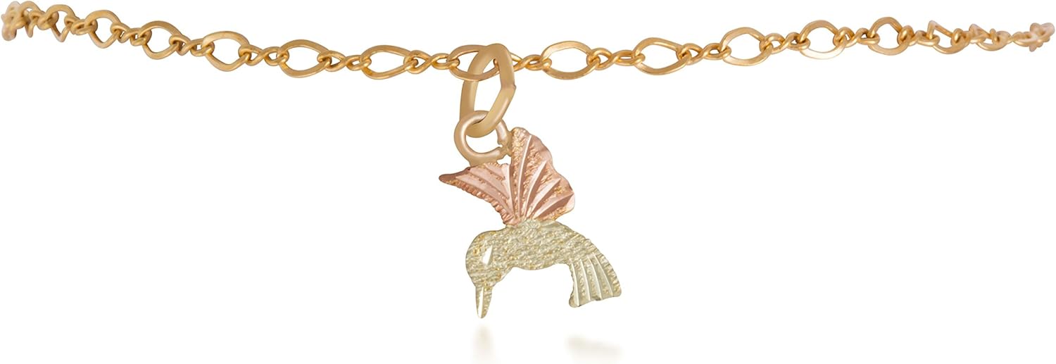Black Hills Gold 10k Humming Bird Anklet