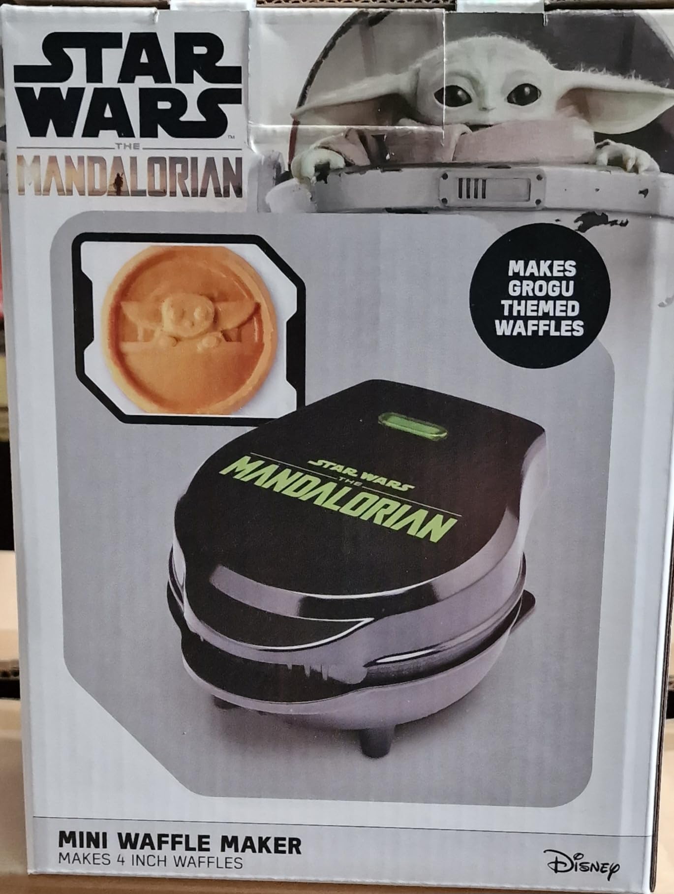 Mini Gofrera Grogu The Mandalorian 17 cm, Plancha Eléctrica Star Wars con Placas Antiadherentes, Termostato Automático, Indicador LED, Producto Oficial – Select Brands