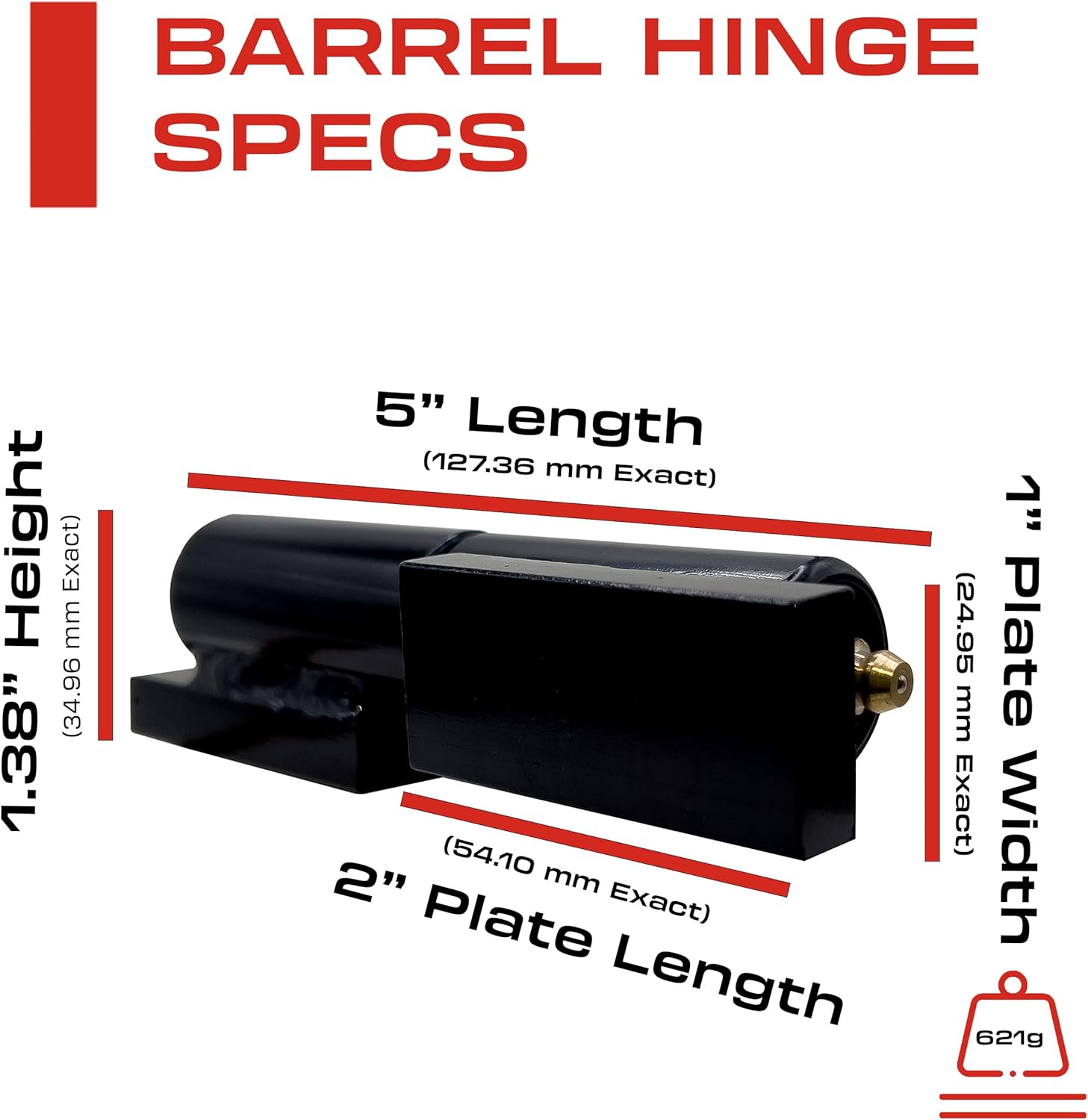5” Weldable Barrel Hinges – Heavy Duty Gate Hinges – Weld On Hinges – Weld On Gate Hinges – Barrel Hinges Weld On – 5 Inch x 1.38 Inch - Ball Bearing Gate Hinge - Heavy Duty Weldable