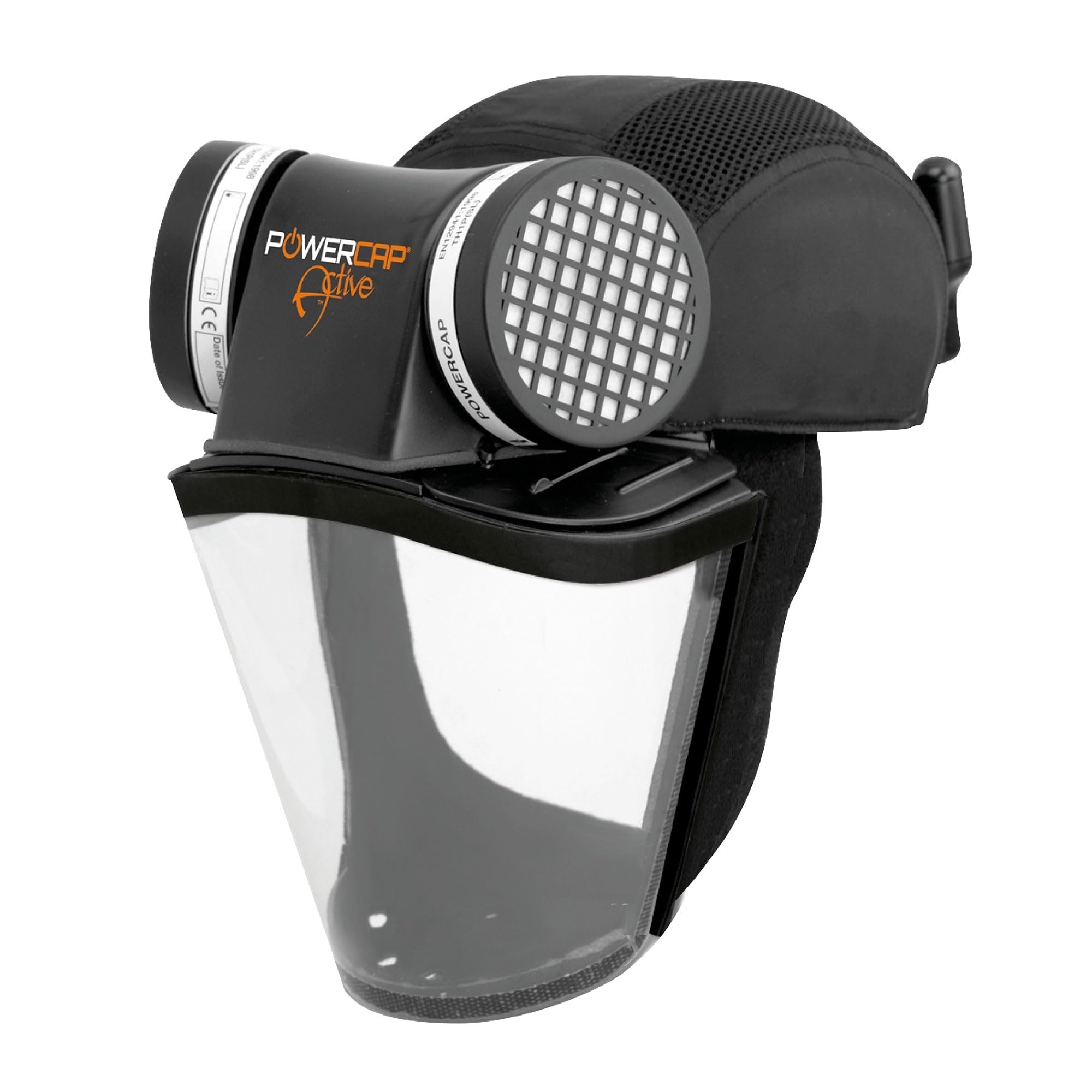 JSP POWERCAP ACTIVE PAPR Gebläseunterstützte Atemschutzmaske - Mit Filter - 8h Akku & USB-Aufladung - Kopfschutz - Schutz vor Staub & Partikeln - Holzbearbeitung & Heimwerken - EN12941 & EN812