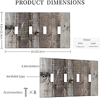 Vista 95 de Placa de pared dúplex de receptáculo de dispositivo de 1 gang de madera envejecida blanca gris con veta de tablón, cubierta de enchufe eléctrico