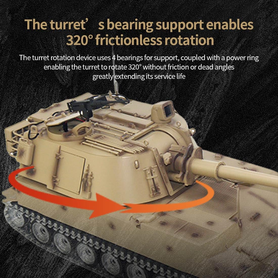 Czołg RC 1/16 dla dorosłych, 2,4 G M109A2 Granat zdalnie sterowany model czołgu ze światłami dźwiękowymi i kulkami bojowymi na podczerwień, model pojazdu RC dla entuzjastów wojskowych