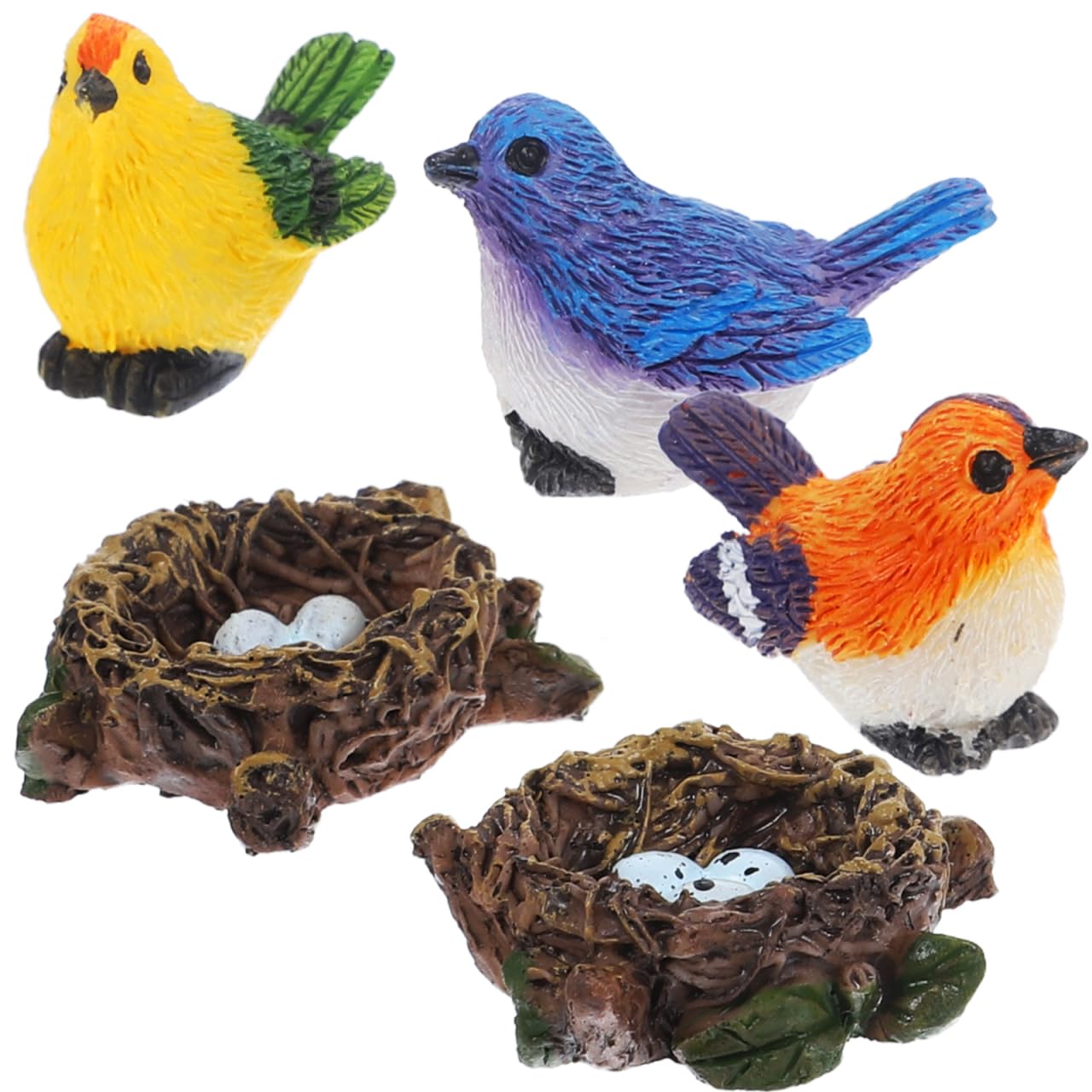 BESPORTBLE 1 Set Small Artificial Bird Nest Dollhouse Miniature Birds Mini House Kit Decorative Resin Birds Decor Tabletop Decoration Decorative Small Resin Mini Bird Nest Clip - Image 3