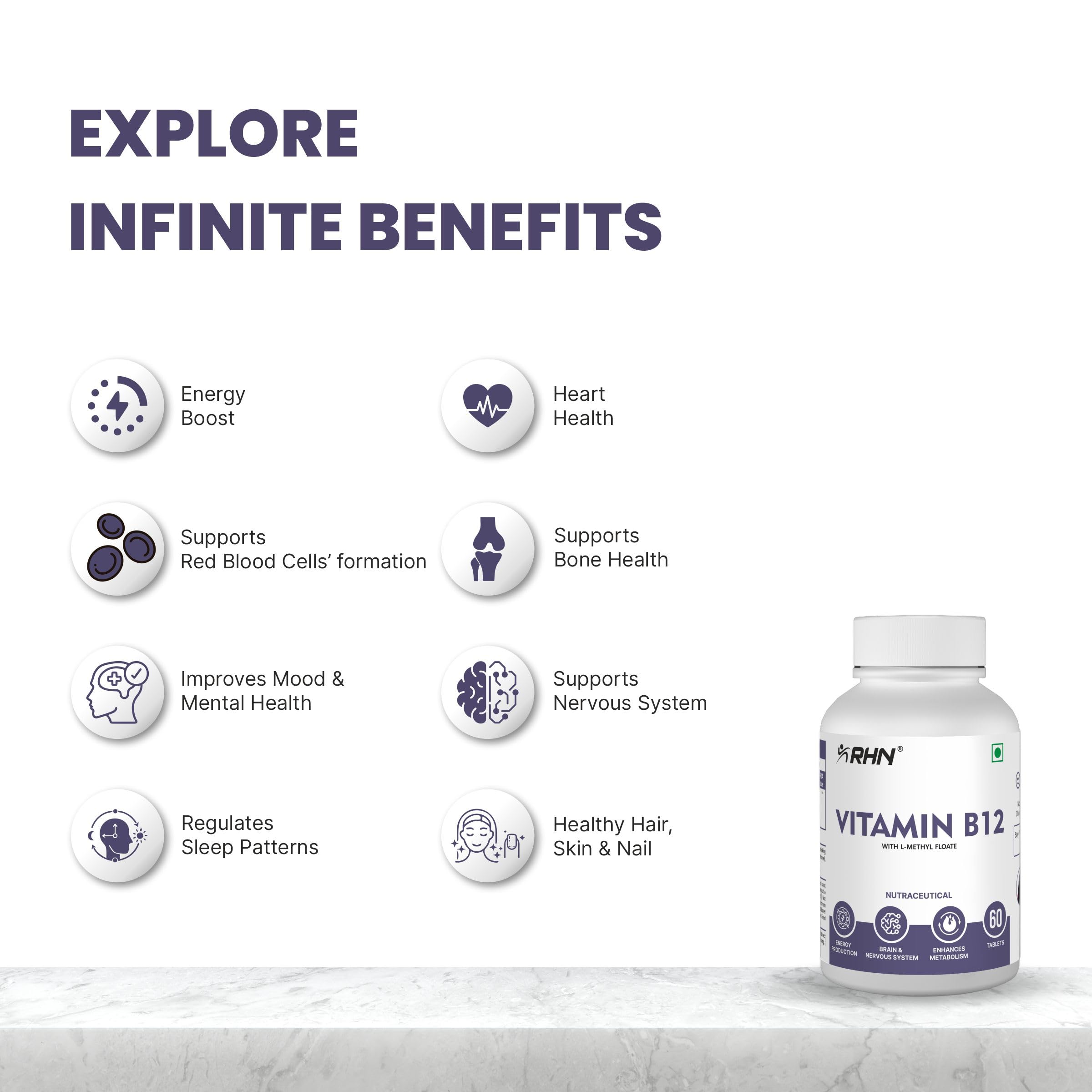RHN Vitamin B12 (60 Tabs) — Amazon image 4