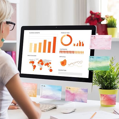 Miniatura 6 de Pajean 9 Piezas450 Hojas Lista de Tareas Pendientes Notas Adhesivas 3x4 Pulgadas Almohadillas Autoadhesivas con Líneas Planificador de Notas