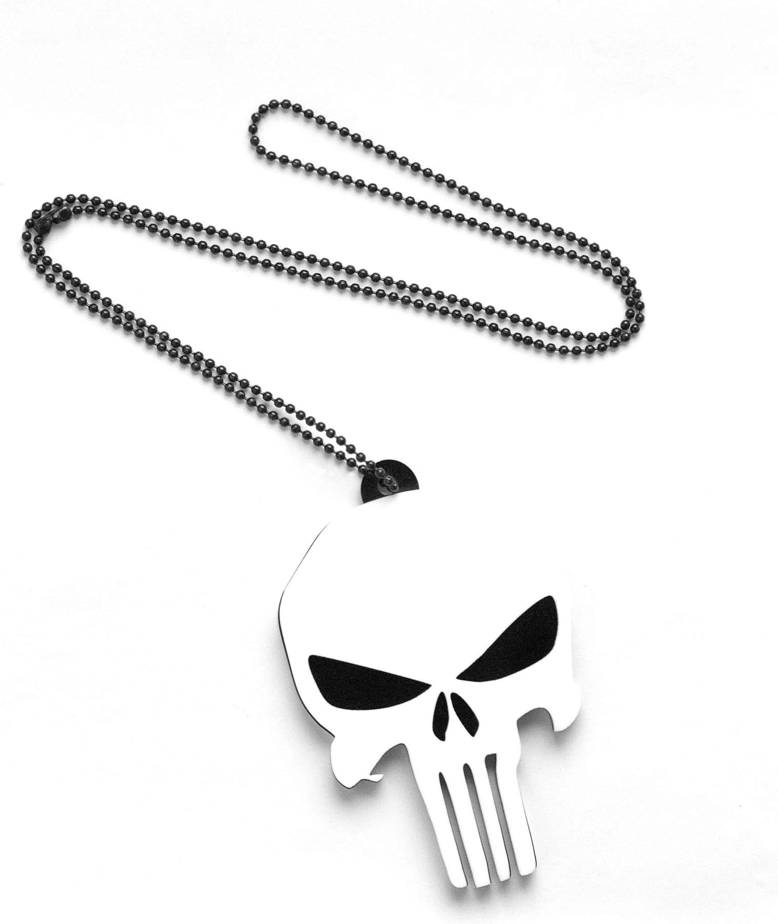 Punisher White 3D Car Hanging Acrylic Double Sided with Chain