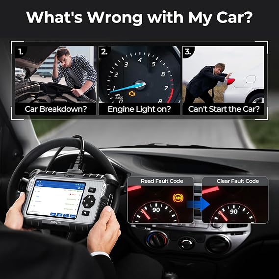 TOPDON AD500 OBD2 Scanner Car Code Reader Scan Tool, Engine ABS SRS Transmission Diagnostics Tool, Oil/Throttle/SAS/TPMS/BMS/EPB Reset Car Scanner, Free Upgrade for DIY
