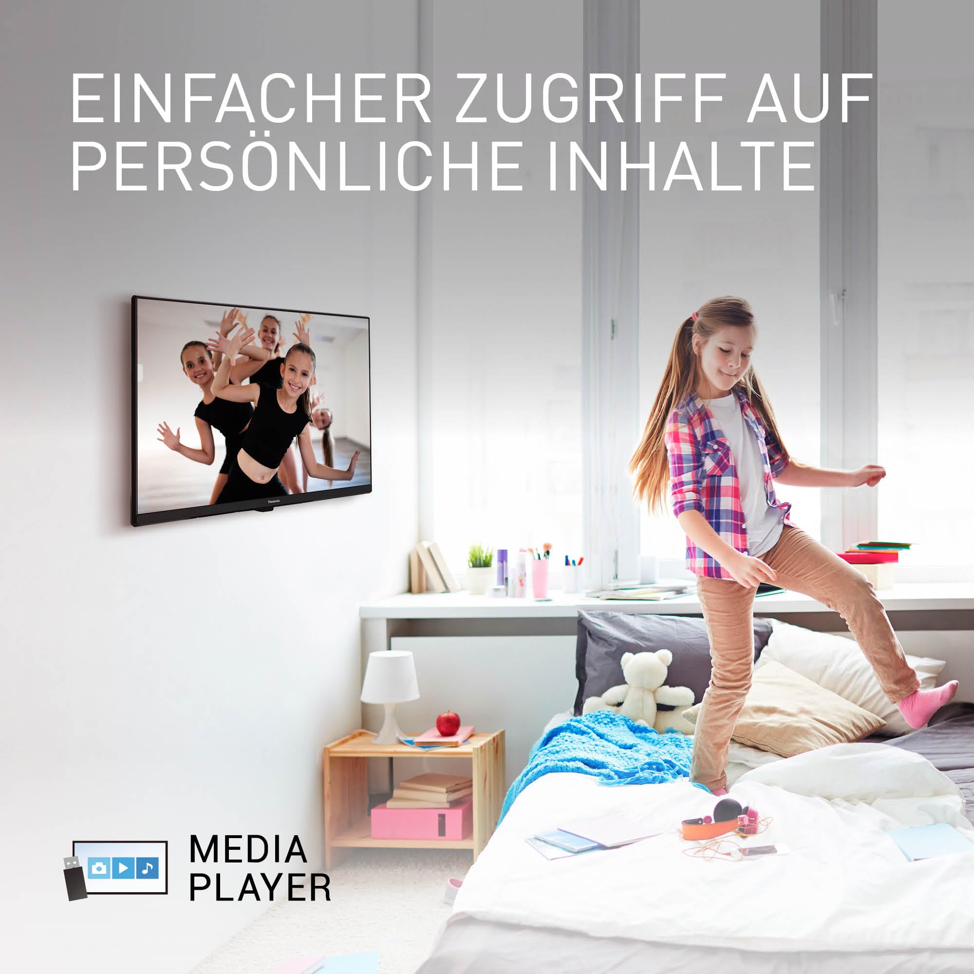 Panasonic TS-32N30AEZ, N30 Serie 32 Zoll HD LED TV, 2024, USB Media Player, hoher Kontrast, Triple Tuner, HDMI, Wandmontageoption, dünner Rahmen, für EIN außergewöhnlich visuelles Erlebnis