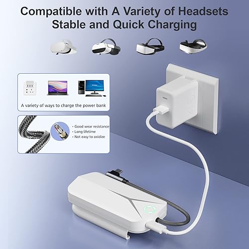 Miniatura 6 de Battery Pack for Oculus Quest 2, Accessories for Oculus Quest 2 Headset, 5000mAh Extended Power Compatible with Meta Quest 2 Oculus Original Strap