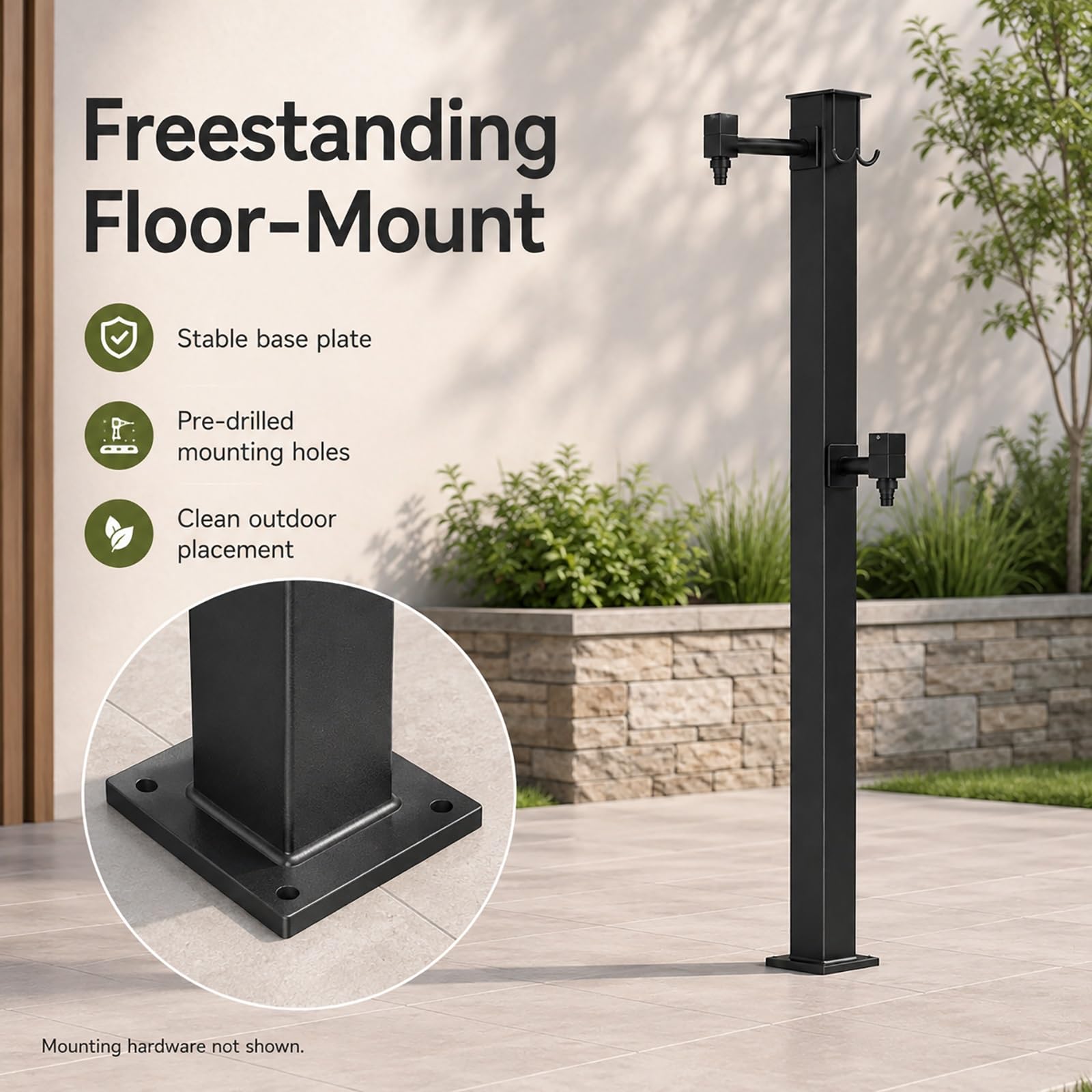 Stainless Steel Outdoor Vertical Square Garden Water Column