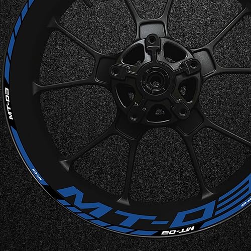 Miniatura 4 de Calcomanía decorativa para cubo de rueda de motocicleta de 17 pulgadas, calcomanía reflectante para Yamaha MT-03 Mt03 (color  A)