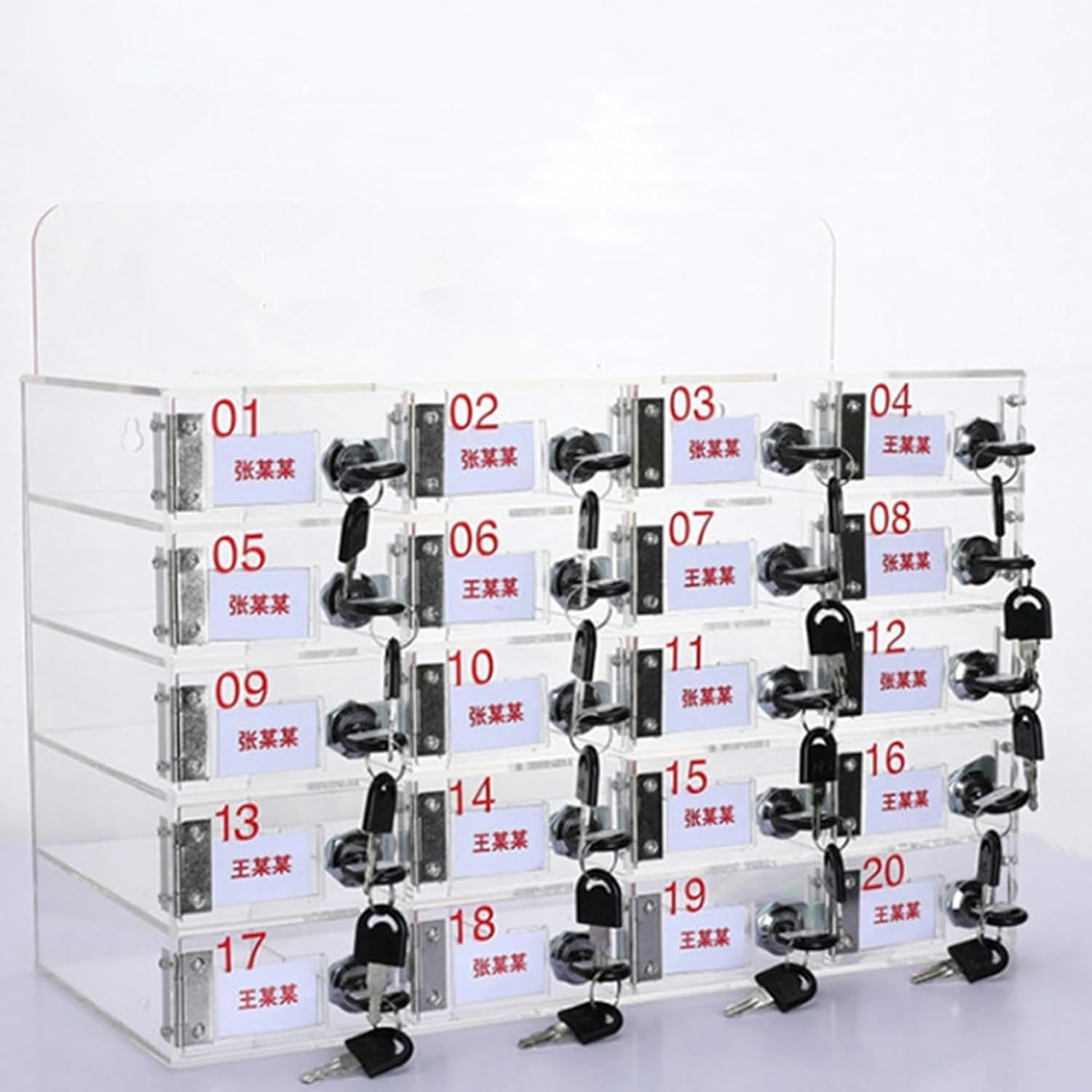 Clear Acrylic Cell Phone Locker Box with Lock, Large Capacity Mobile Phone Slot (18x10x5cm), Wall-Mountable Design, Includes Independent Key for Security